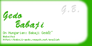gedo babaji business card